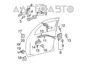 Ограничитель двери передней левой Lexus RX300 RX330 RX350 RX400h 04-09