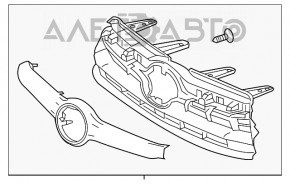 Решетка радиатора grill Toyota Highlander 14-16