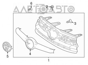 Решетка радиатора grill Toyota Highlander 14-16