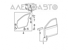 Уплотнитель двери передней левой Toyota Avalon 05-12