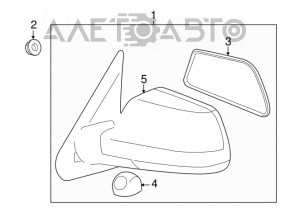 Зеркало боковое левое в сборе Toyota Sequoia 08-12 3 пина