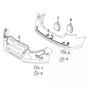 Проводка заднего бампера Ford C-max MK2 13-18 под парктроники и keyless
