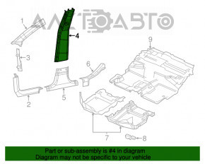 Накладка центральной стойки нижняя левая Jeep Cherokee KL 14-23 черная, царапины