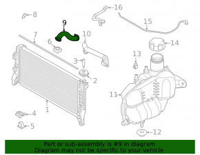 Патрубок охлаждения нижний BMW X1 F48 20-22 B46
