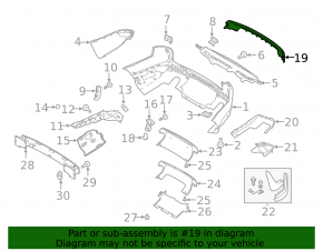 Молдинг заднього бампера центральний Land Rover Range Rover Sport 18-22