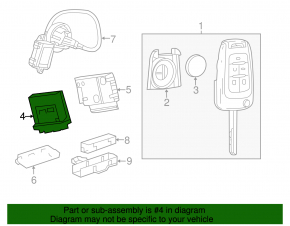 KEYLESS ENTRY CONTROL MODULE Chevrolet Volt 11-12