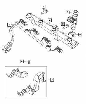Скоба крепления топливной форсунки Fiat 500 12-17 1.4