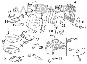 Пассажирское сидение Toyota Sienna 11-20 без airbag, механическое, велюр, бежевое