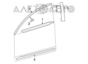 Молдинг двери верхний передней левой Lexus GS300 GS350 GS430 GS450h 06-11 хром