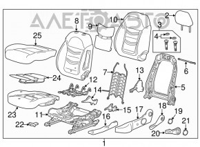Водительское сидение Chevrolet Volt 16- без airbag, кожа беж Premier