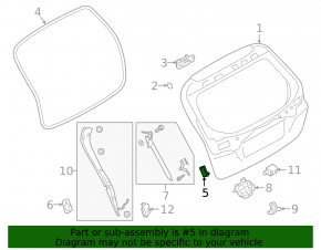 Отбойник двери багажника левый Subaru Outback 20-24