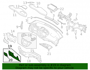 Накладка колени водителя Hyundai Tucson 16-18 черная