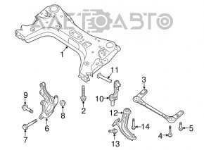 Цапфа передняя левая Nissan Sentra 13-19 1,6 1.8