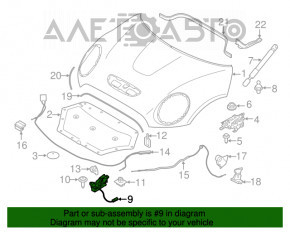 Замок капота левый Mini Cooper F56 3d 14-24