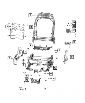 Подушка поясничной подпорки водительского сиденья Jeep Compass 17-21