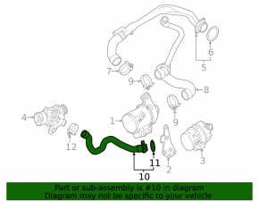 Патрубок охлаждения от помпы выпуск BMW 4 F32/33/36 14-16 3.0