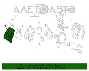 Пассажирское сидение Lincoln MKX 16-16 без airbag, кожа беж