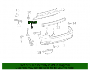 Крепление заднего бампера левое внутреннее Lexus RX350 RX450h 10-15