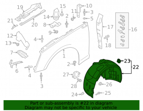 Подкрылок передний правый задняя часть Audi A5 F5 18-25