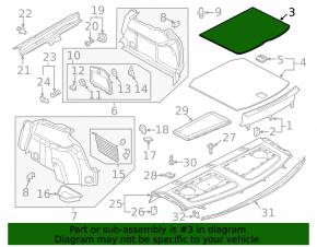 Ковер багажника ткань Audi A3 8V 15-16 4d