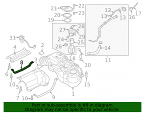 Кронштейн паливного бака правий Hyundai Tucson 16-21 AWD