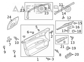 Ручка двери внутренняя передняя правая Ford Fusion mk5 13-16 трещины на накладке