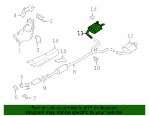 Глушитель задняя часть, бочка правая Nissan Altima 19-25 2.5 fwd