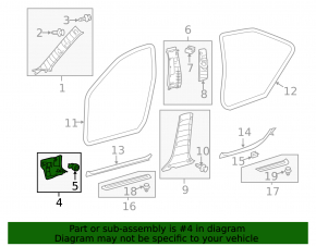 Накладка передней стойки нижняя левая Toyota Camry v50 12-14 usa серая, потерта