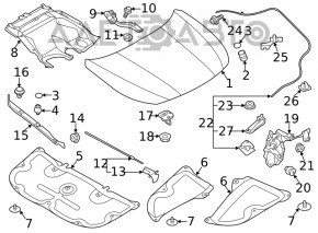 Петля капота левая Subaru Outback 20-25