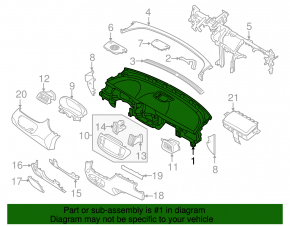 Торпедо передняя панель без AIRBAG Kia Sorento 16-20 черн sport