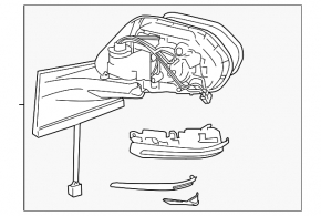 Дзеркало бічне праве у зборі Toyota Prius 50 16-20 5 пінів