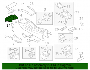 Карман центральной консоли с прикуривателем Audi A4 B8 13-16 рест