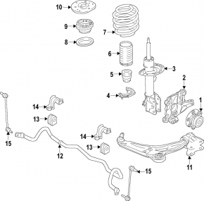 Амортизатор передний правый Ford Edge 19-24 2.0T, 2.7T AWD