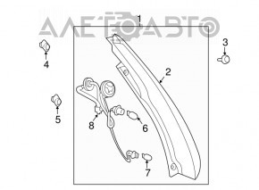 Фонарь левый Nissan Leaf 11-12 голубой