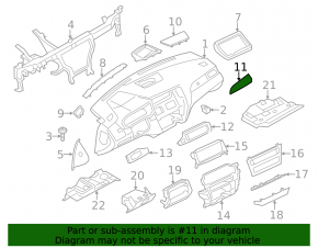 Накладка передней панели правая BMW X3 F25 15-17 Perlglanz Chrom