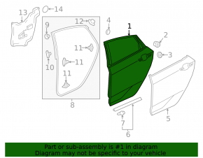 Дверь в сборе задняя правая Honda Insight 19-22