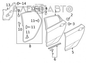 Дверь в сборе задняя правая Honda Insight 19-22 синий B-593M, потерта, тычки
