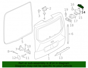 Кнопка открывания крышки багажника с подсветкой номера Ford Focus mk3 11-15 дорест 4d