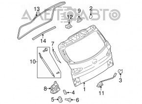 Дверь багажника голая Subaru b10 Tribeca