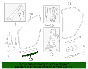 Накладка порога внутренняя передняя левая Lexus RX350L RX450hL 18-22 черная с хромом
