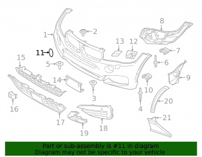 Заглушка буксировочного крюка переднего бампера BMW X6 F16 15-19 M pack