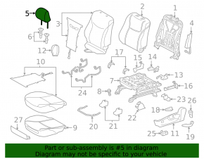 Подголовник передний левый Toyota Prius V 15-17 кожа, черный