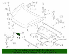 Замок капота Hyundai Tucson 16-21