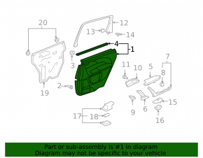 Обшивка двери карточка задняя левая Acura MDX 07-09