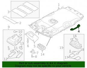 Ручка потолка задняя левая Kia Soul 14-19 серая