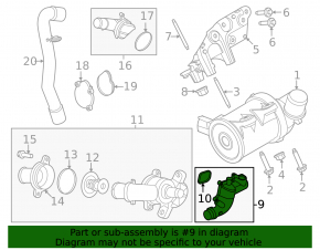 Фланец системы охлаждения Ford Escape MK4 20-26 hybrid, plug-In