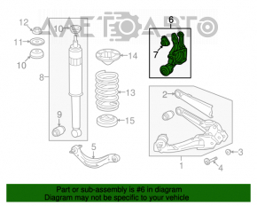 Цапфа задняя левая Honda Civic 4d 06-09 с кожухом
