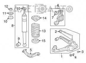 Цапфа задняя левая Honda Civic 4d 06-09 с кожухом