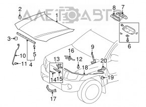 Петля капота левая Lexus RX300 RX330 RX350 RX400h 04-09