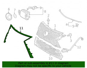Молдинг решетки радиатора grill верхний Lexus RX350 RX450h 16-19